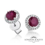 Aaryan Ruby 18ct White Gold Diamond Stud Earrings