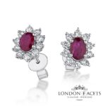 Lotus Ruby 18ct White Gold Diamond Stud Earrings