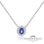 Pierre Blue Sapphire 18ct White Gold Diamond Necklace