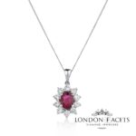 Lotus Ruby 18ct White Gold Diamond Necklace