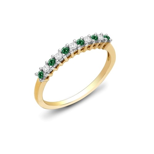 Chana Emerald Diamond 9ct Gold Ring | London Facets