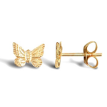 9ct Yellow Gold Finish Butterfly Earrings
