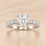 2.03ct lab-grown diamond platinum engagement ring, front view
