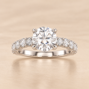 2.03ct lab-grown diamond platinum engagement ring, front view