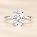 9ct white gold 2.07ct oval lab-grown diamond engagement ring, front view