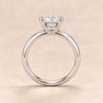9ct white gold 1.59ct oval lab-grown diamond engagement ring, profile view
