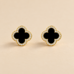 Gold-Plated Clover Stud Earrings